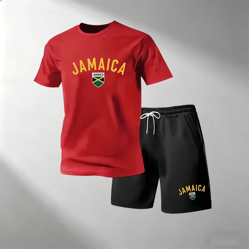 Running Gear Men - JAMAICA Set Kaos Kasual Musim Panas