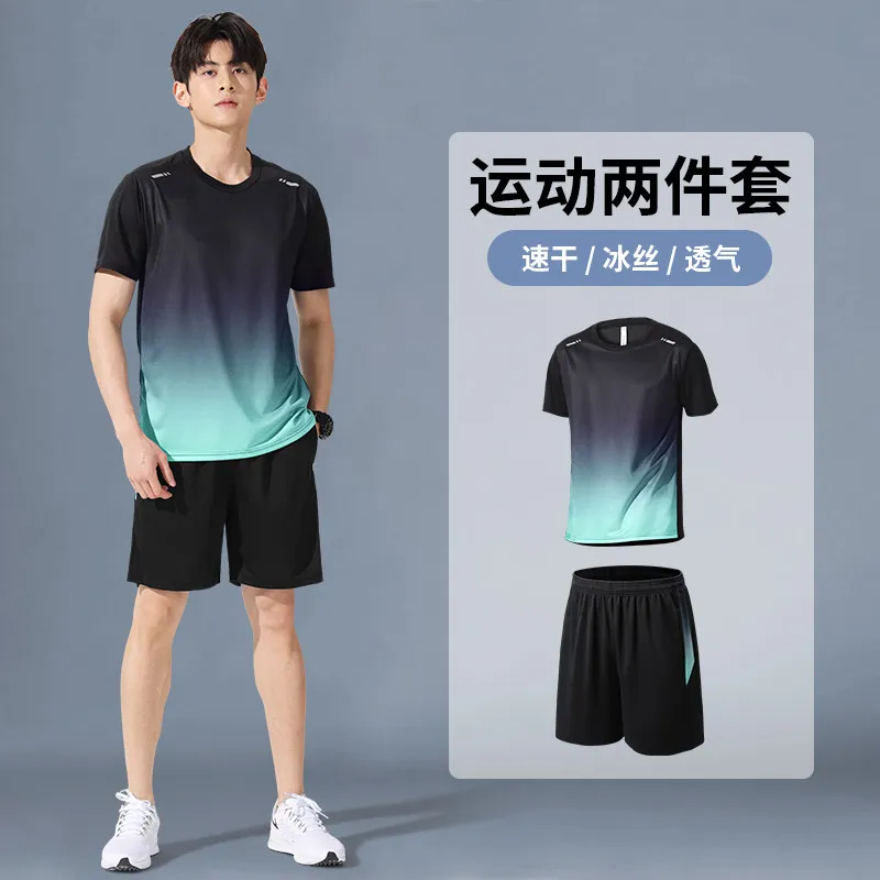 New Gear Running - Setelan Olahraga Pria Musim Panas Kaos