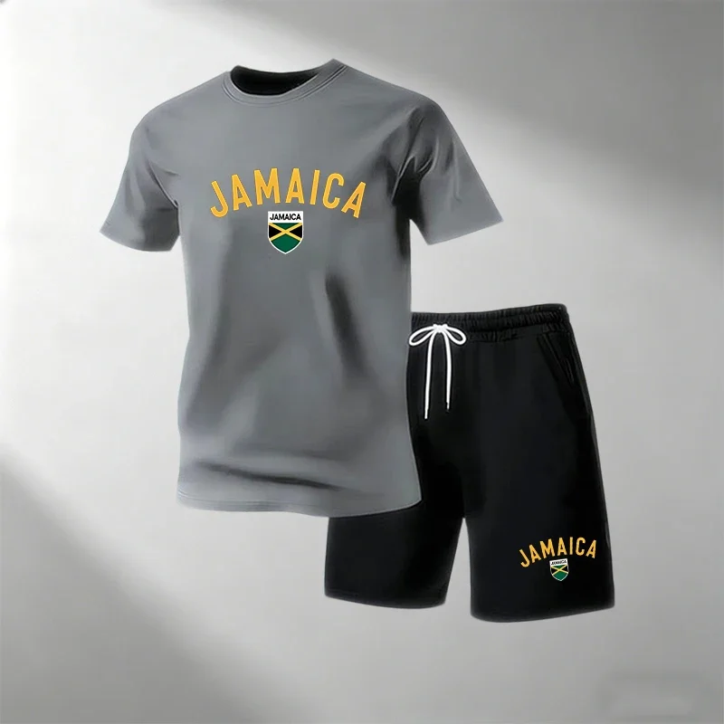 JAMAICA Set Kaos Kasual Musim  - Running Gear Men ulasan dan harga